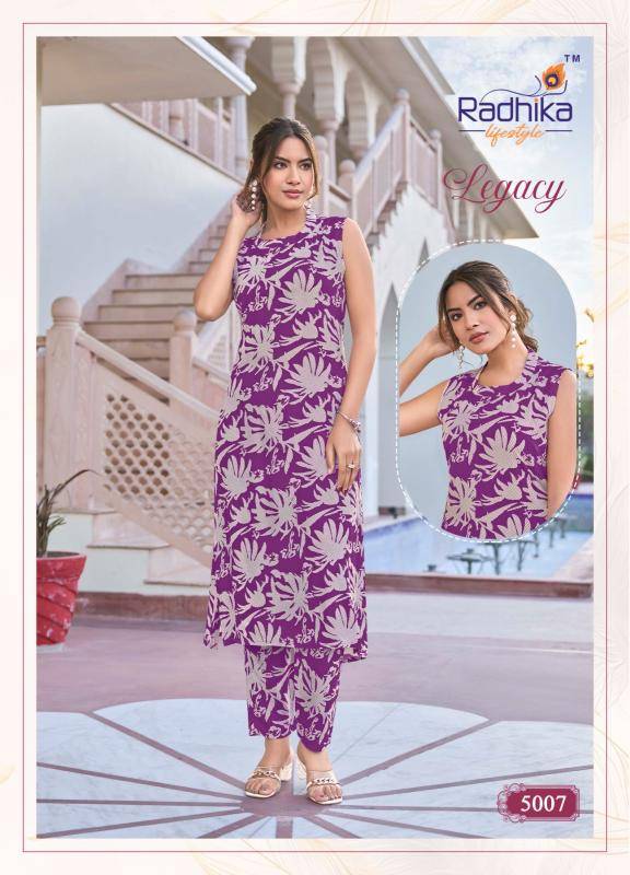 Radhika lifestyle legacy vol 5 coord set Kurti wholesale distributors
